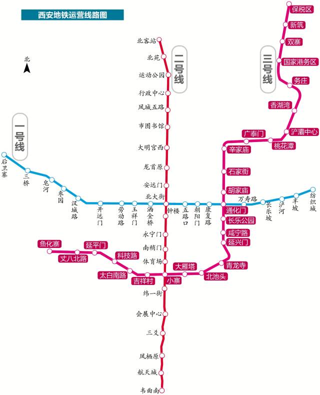 西安地铁3号线最新线路图，连接古都的动脉